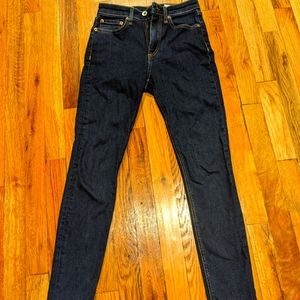 Rag & bone Size 24 Nina high rise skinny jeans in Marine Blue, worn only once!